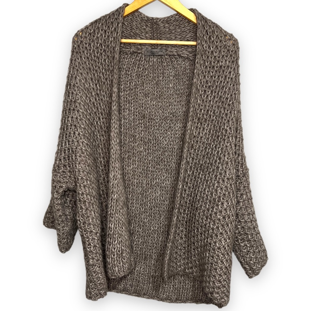 Elsamanda | Wool Alpaca Blend Loose Knit Open Cardigan Medium
